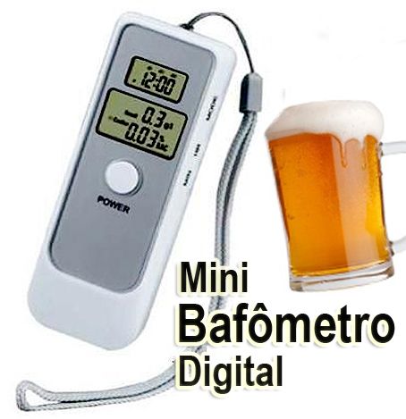 Bafometro Digital LCD C/ Relogio Alarme e Termometro